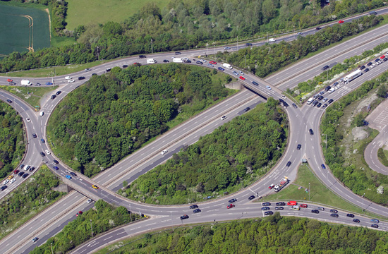 copdock interchange aerial view